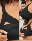 Soutien d'allaitement noir sans armature et confortable - compatible au tire - lait - Ima Boutique Paris
