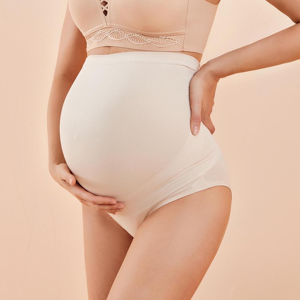 Culotte de grossesse taille haute - blanc en coton