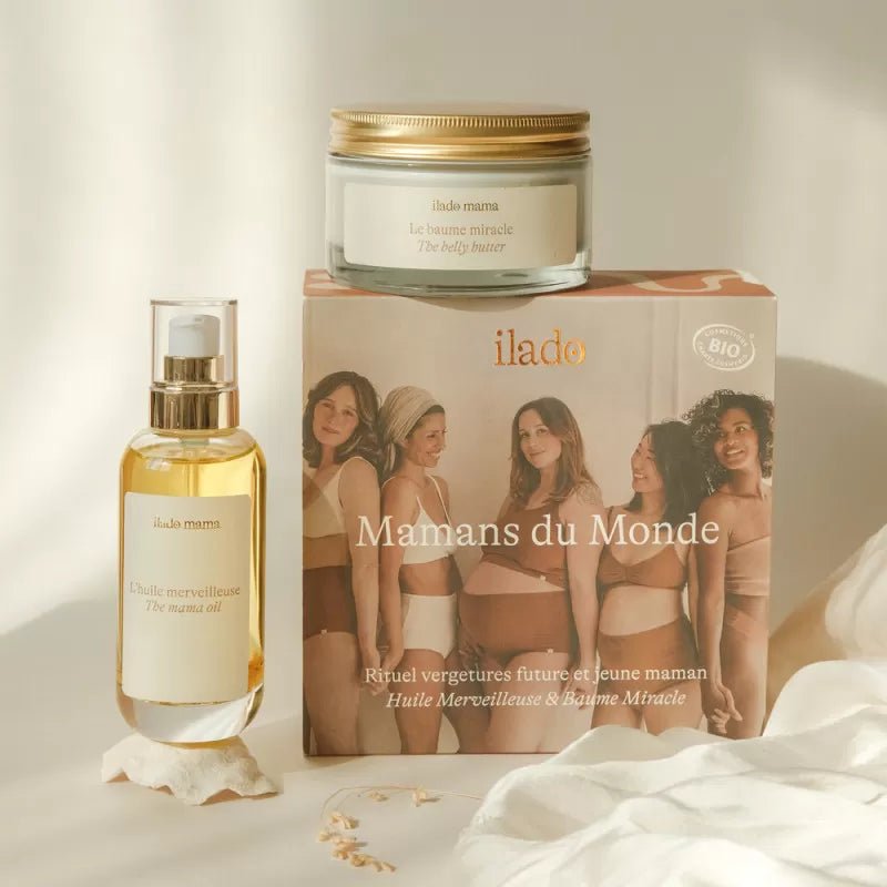 BOX Parfaite Soin du Ventre Anti - vergetures de Grossesse - Huile + Baume de Massage - Ima Boutique Paris