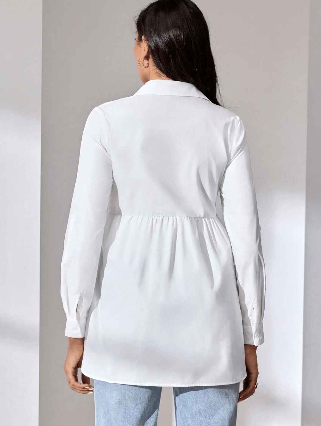 Chemisier pour femme enceinte - ÉTÉ blanc - Ima Boutique Paris