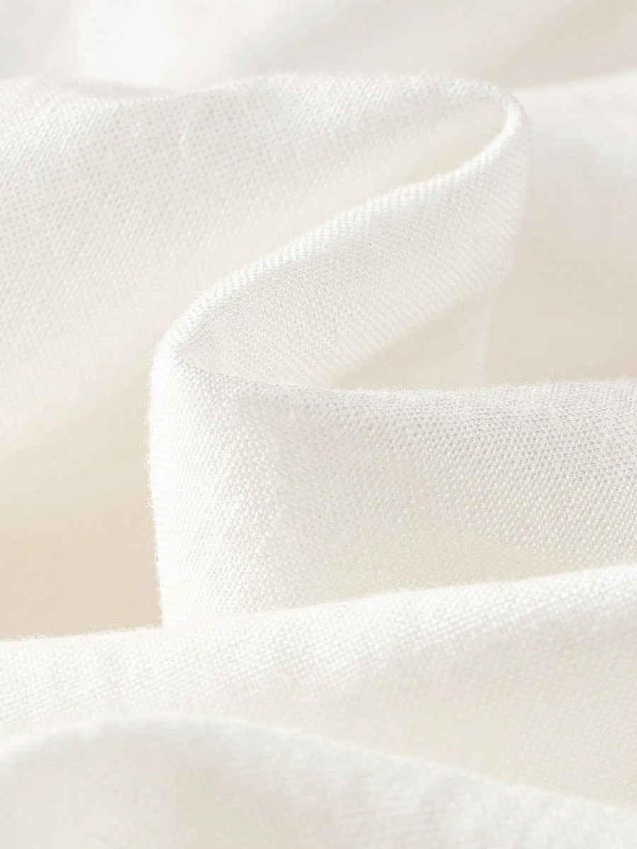 Ensemble assortie blouse + short en lin avec bordure en dentelle contrastée - Ima Boutique Paris