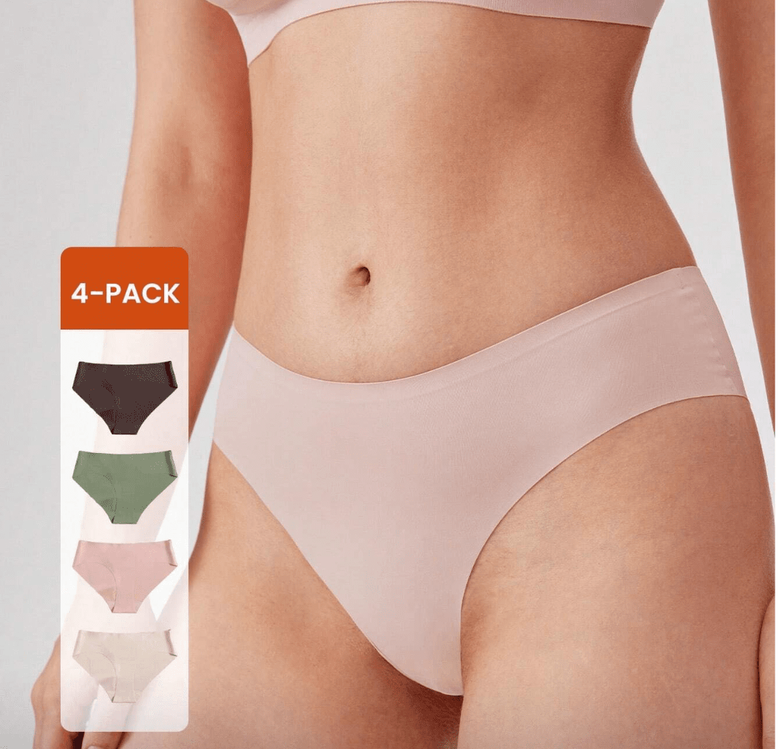 Lot de 4 Culottes basiques confortables à taille haute, sans couture - sans trace - Ima Boutique Paris