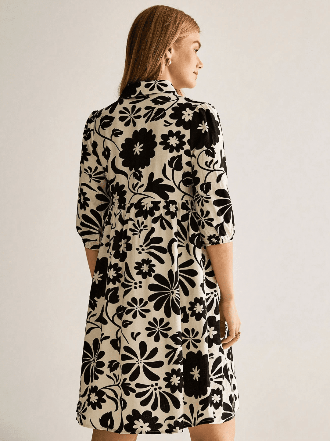 Magnifique Robe de Grossesse Florale à Col Boutonné - Ima Boutique Paris