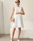 Robe de Grossesse + maternité blanche en dentelle sans manche - Ima Boutique Paris