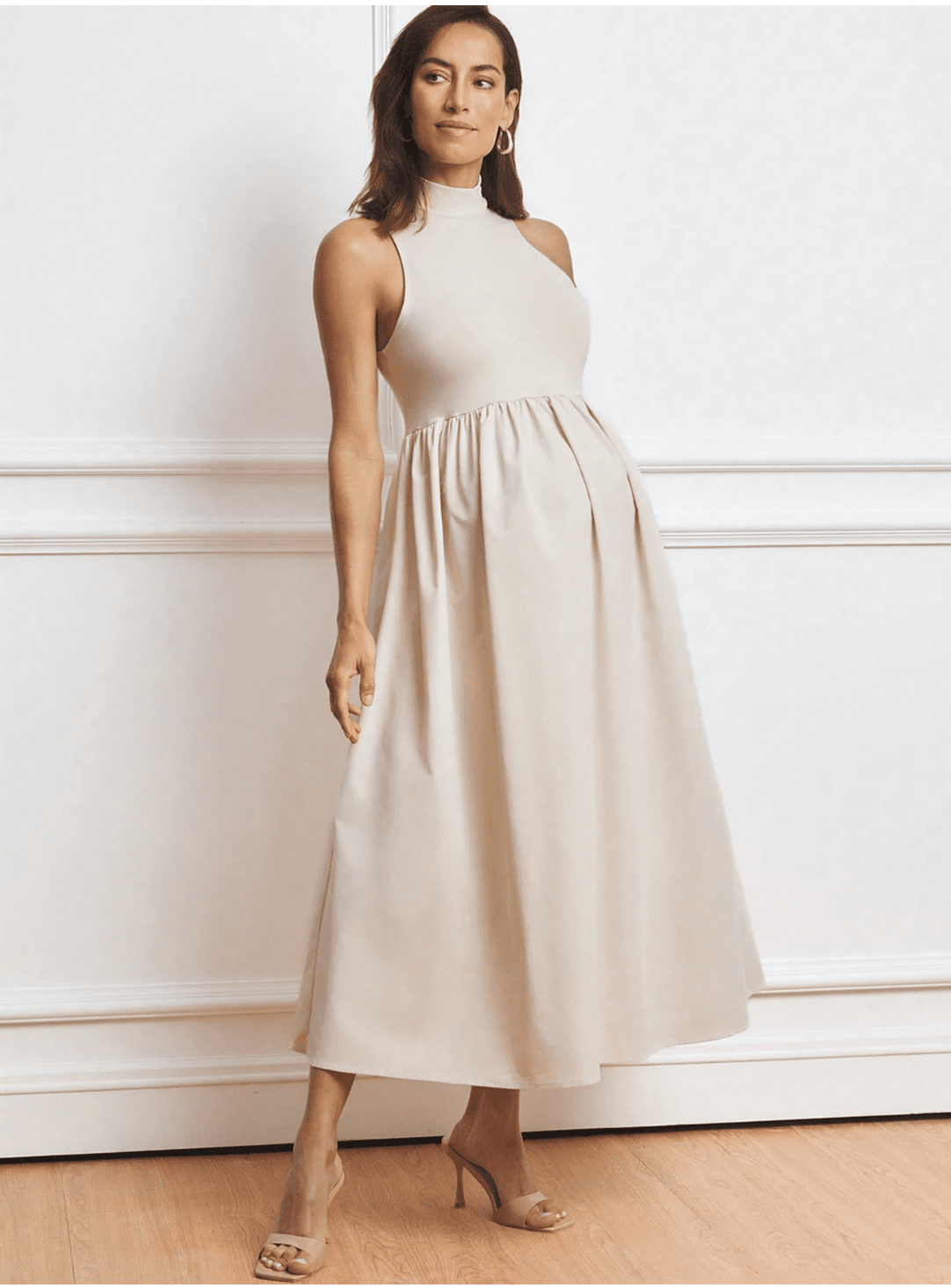 Robe maxi de maternité unie sans manches, style casual | Robe de Grossesse Pour le Quotidien - Office & Home Wear (Copie) - Ima Boutique Paris