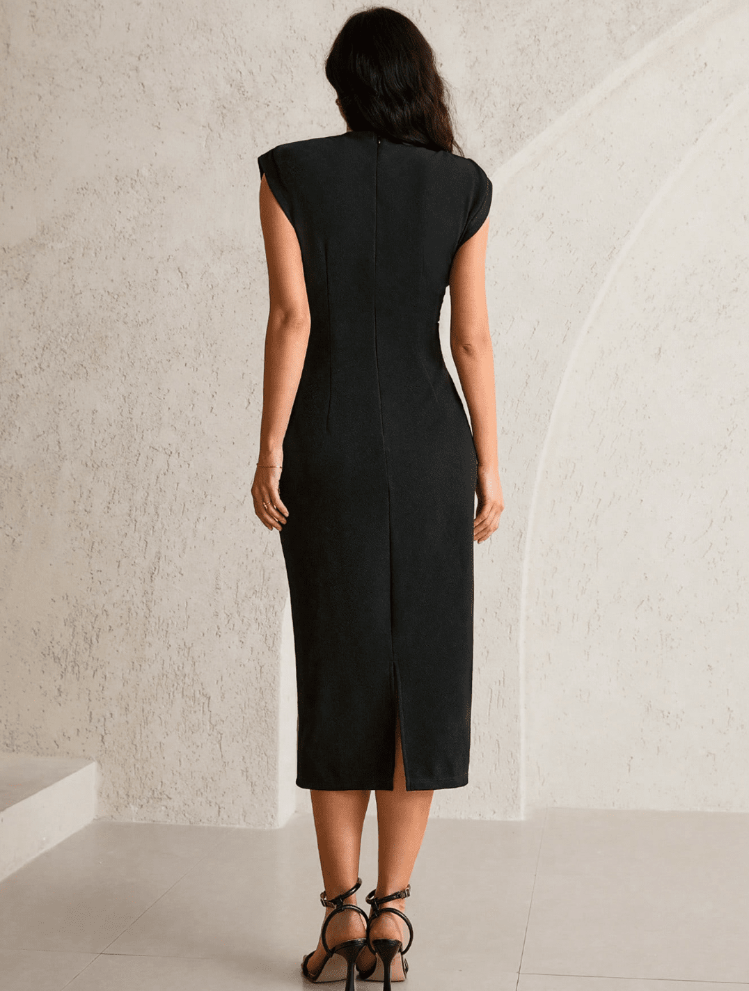 Robes de Grossesse À Manche Moulante Noire | Ima Boutique Paris - Ima Boutique Paris