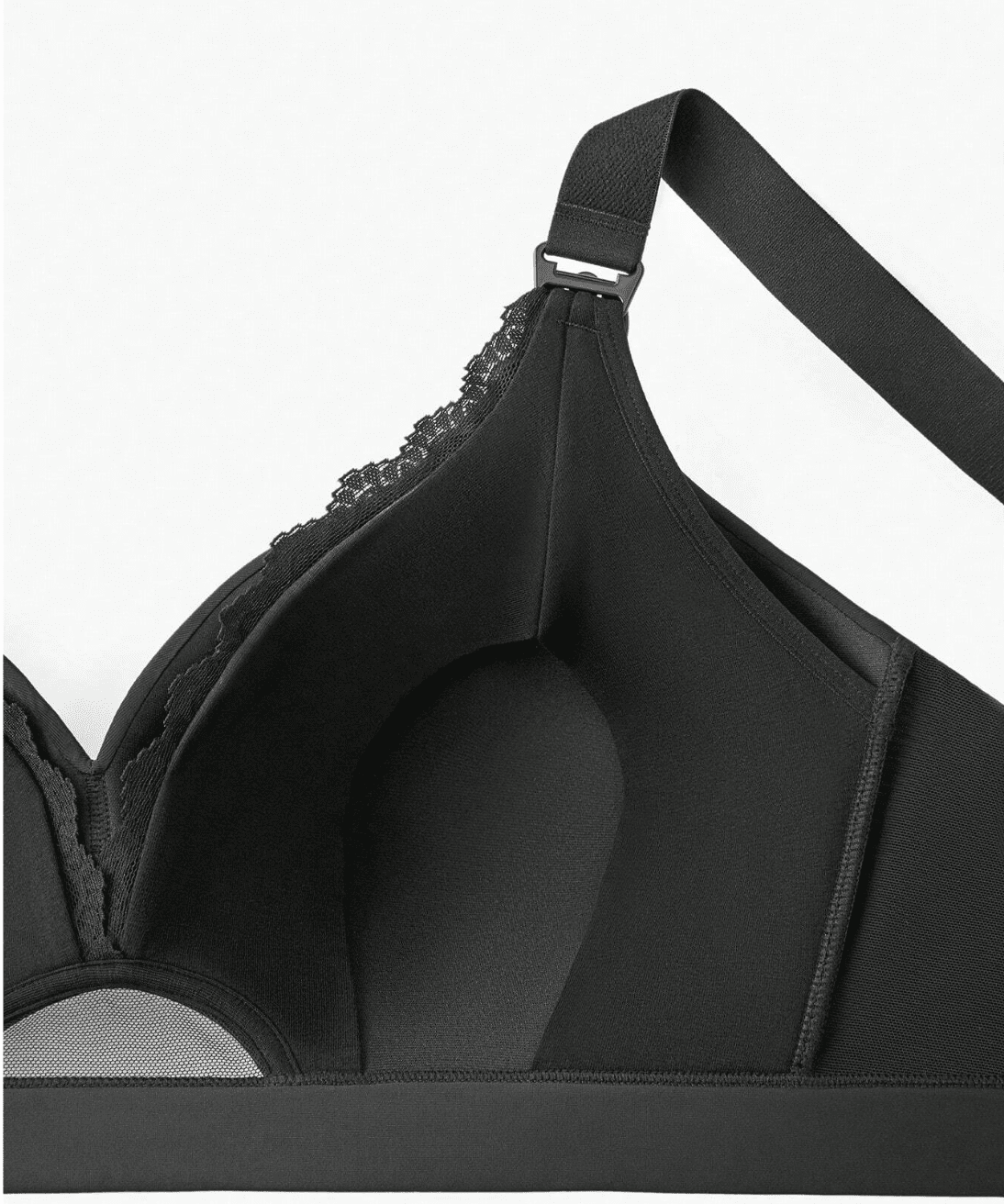 Soutien d'allaitement noir sans armature et confortable - compatible au tire - lait - Ima Boutique Paris