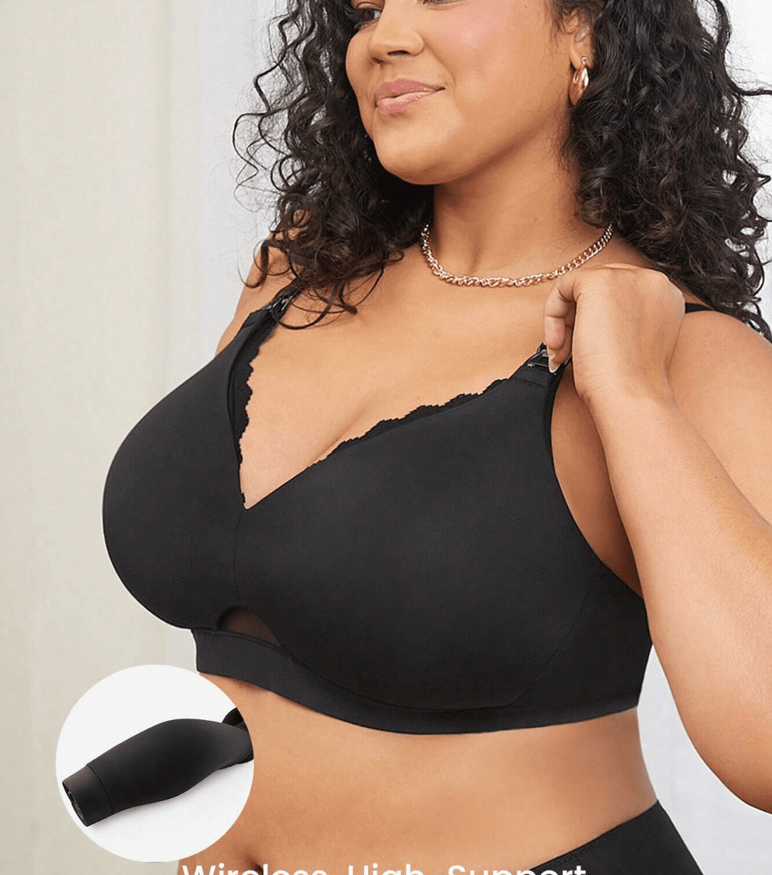 Soutien d'allaitement noir sans armature et confortable - compatible au tire - lait - Ima Boutique Paris