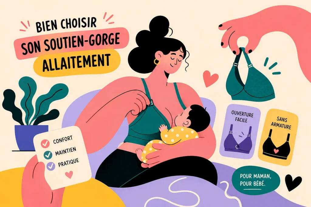 image montrant une femme qui a choisi le bon soutien-gorge d'allaitement 